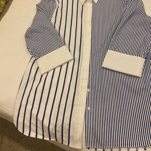 Chico's Blue and White Striped Blouse